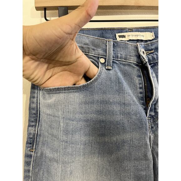 Levis 505 27x32 Straight Leg 90s Y2K Rodeo Western Cowgirl Blue Fade Festival - Picture 5 of 16